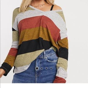 Slouchy color block sweater